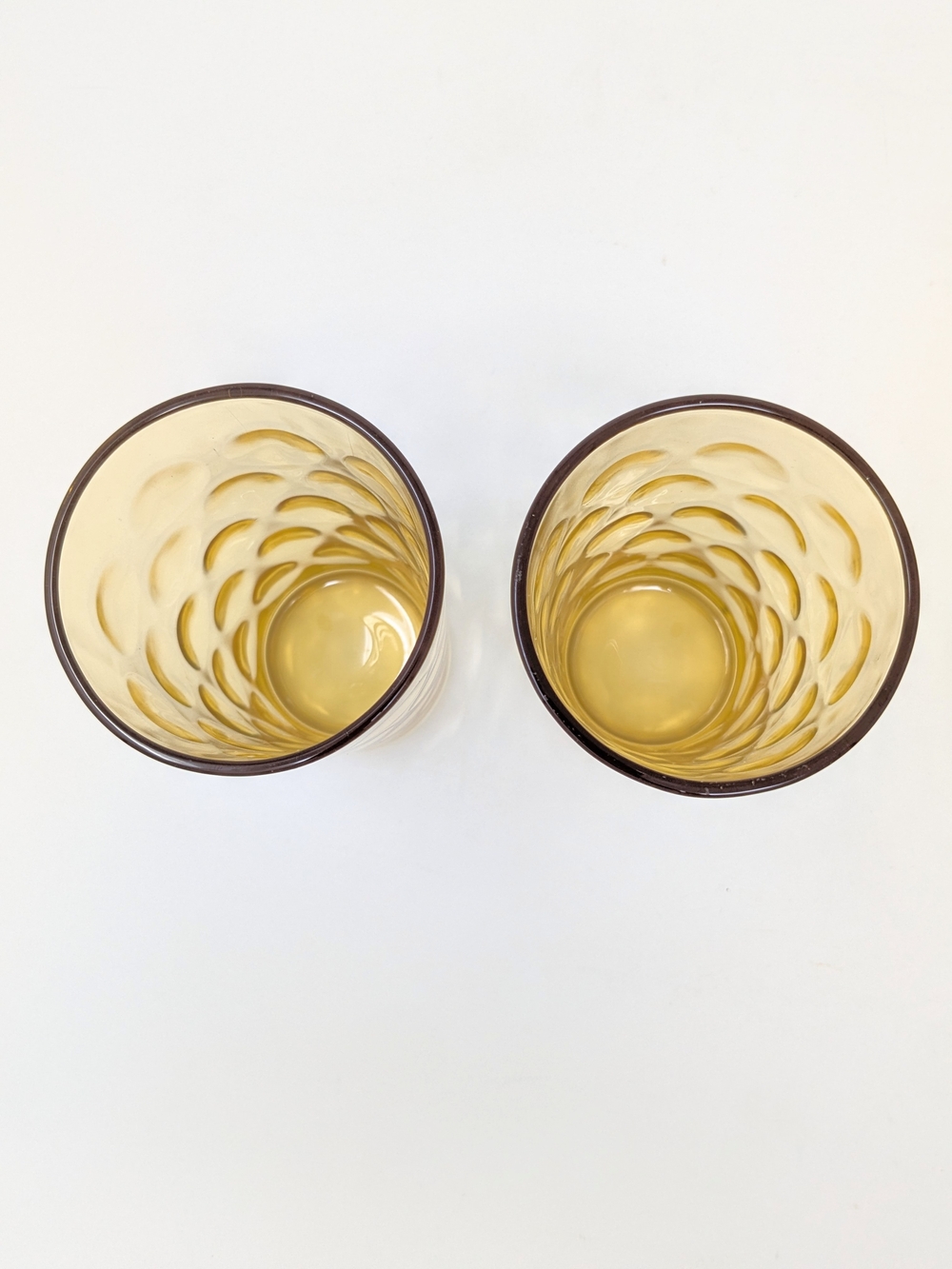 Vintage Hazel Atlas Amber Mid Century Pitcher and 5-Glass Set Retro Dot Pattern - Picture 6 of 15